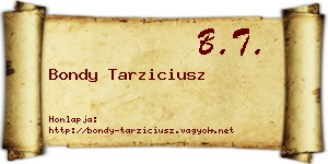 Bondy Tarziciusz névjegykártya